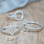 Geometric Rings. Sterling Silver Shape Rings, thumbnail 7 of 12