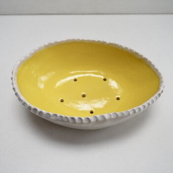 Handmade Yellow Speckled Oval Ceramic Soap Dish, 7 of 11