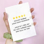 Personalised Funny Review, Anniversary Or Birthday Card, thumbnail 1 of 2