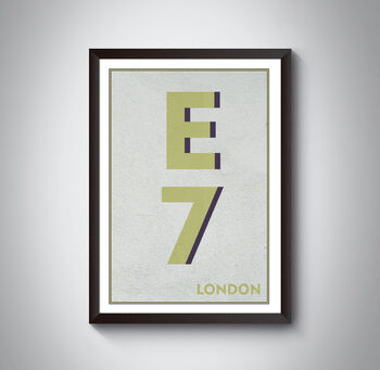 E7 Leytonstone, Stratford London Postcode Print, 8 of 10