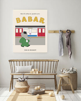 Babar The Elephant London Tube Nursery Art Print, 3 of 3