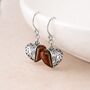 Sterling Silver Baltic Amber Filigree Heart Drop Earrings – 15mm, thumbnail 1 of 5