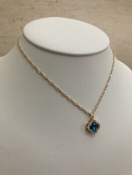 Blue Clover Pendant Necklace, 4 of 7