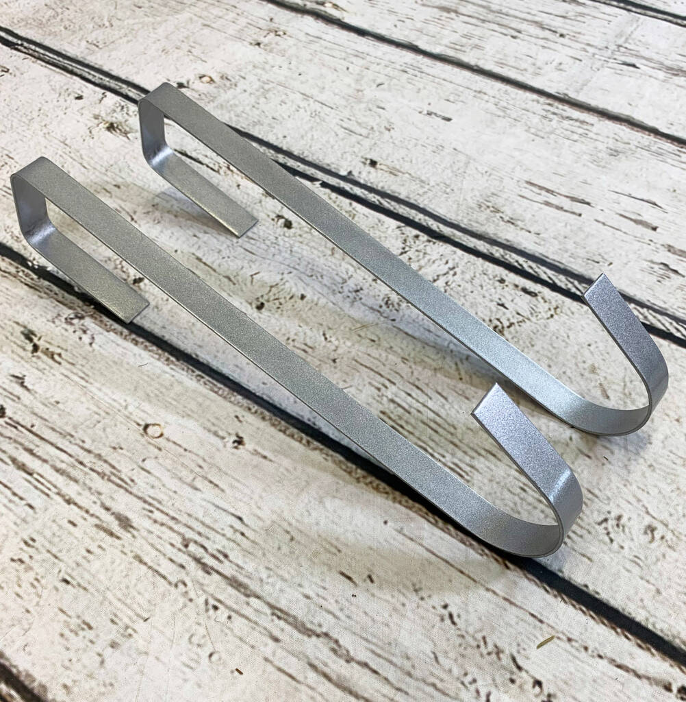 Set Of Two Traditional Silver Christmas Wreath Hangers By Garden