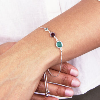 Three Generations Birthstone Sliding Bracelet, 3 of 10