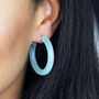 Marbled Opaque Resin Large Hoop Earrings, thumbnail 1 of 9