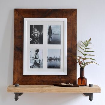 Reclaimed Wooden Four Aperture Photo Frame, 5 of 6