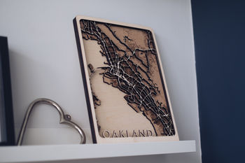 Oakland Multi Layer Wooden Map, 5 of 5