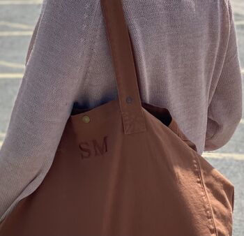 Personalised Large Soft Washed Look Cotton Canvas Tote Bag, 5 of 5