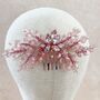 Pink Crystal Bow Hair Comb, thumbnail 5 of 5