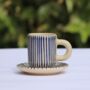 River Of Ganga Ceramic Espresso Cup And Saucer, thumbnail 1 of 3