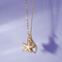 Seashell And Starfish Gold Plated Charm Necklace, thumbnail 2 of 7