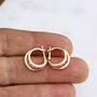 Sterling Silver Double Hoop Diamante Hoop Earrings, thumbnail 4 of 7