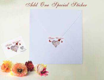 Five White Christmas Butterfly Heart Cards, Not 3D, 5 of 12