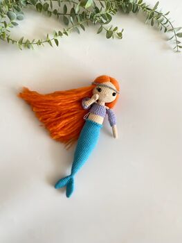 Handmade Crochet Mermaid Doll, 4 of 7