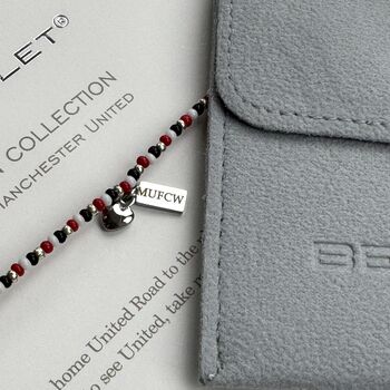 Manchester United Women Wsl Fan Bead Bracelet With Charms, 3 of 5
