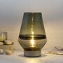 Solid Grey Solid Glass Cordless Table Lamp, thumbnail 1 of 9