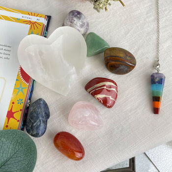 Seven Chakra Stones With Heart Selenite Bowl, 3 of 5