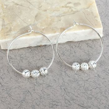 30th Birthday Sparkly Silver Bead Earrings, 2 of 4