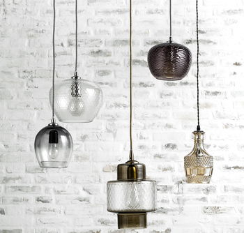 Eclectic Mix Of Glass Pendant Lights, 2 of 3