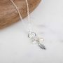 Falling Feather Silver Necklace, thumbnail 4 of 5