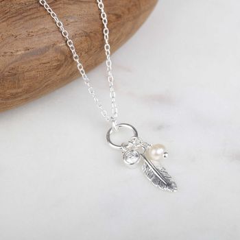 Falling Feather Silver Necklace, 4 of 5