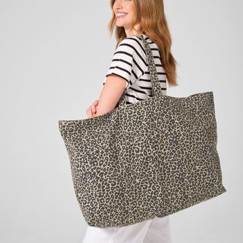 Personalised Oversized Leopard Tote Bag, 4 of 5