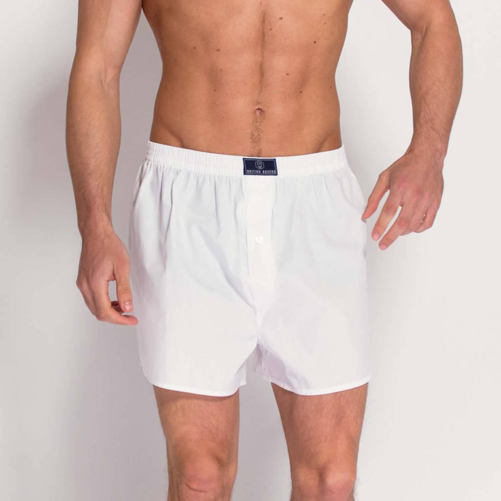 British Boxer Shorts In White By BRITISH BOXERS | notonthehighstreet.com