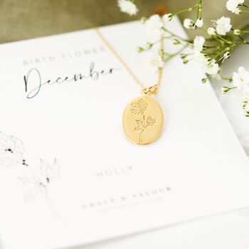 Holly December Birthflower Sterling Silver Necklace, 2 of 12