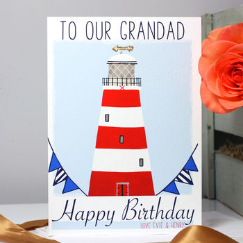 Personalised Lighthouse Family Birthday Card, 6 of 9