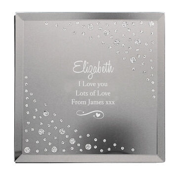 Personalised Diamante Glass Trinket And Jewellery Box, 2 of 9