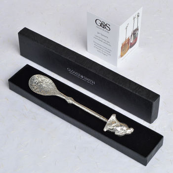 Moon Gazing Hare Pewter Jam Spoon, Hare Gifts, 4 of 9