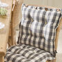 Set Of Two Grey Gingham Seat Pads With Buttons, thumbnail 1 of 6