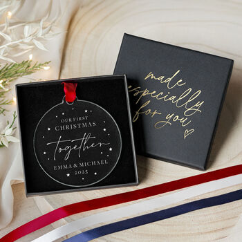 Personalised Our First Christmas Acrylic Ornament, 4 of 8