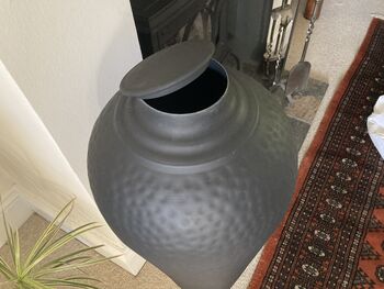 Large Black Metal Floor Vase 80cm Ornament Home Decor, 4 of 9