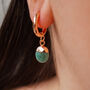 Emerald May Birthstone Hoop Earrings, thumbnail 3 of 10