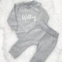 Script Baby And Kids Personalised Sweatshirt Jogger Set, thumbnail 1 of 7