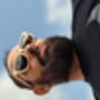 Orleans Natural Bamboo Sunglasses With Amber Lens, thumbnail 1 of 9