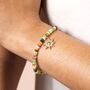 Semi Precious Beaded Sun Charm Bracelet In Gold, thumbnail 2 of 4