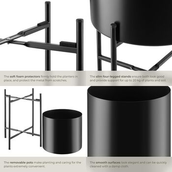 Plant Stand Pot Indoor Outdoor Metal Stands Set Of Two, 6 of 12