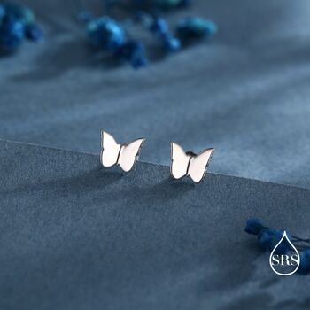 Sterling Silver Small Pair Butterfly Stud Earrings, 3 of 12