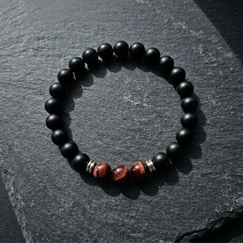 Agate And Tiger Eye Bead Bracelet, 8 of 9