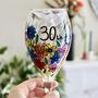 30th Birthday Wine Glass With Floral Design, thumbnail 1 of 9