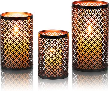 Set Of Three Candle Holders For Pillar Candle, 7 of 7