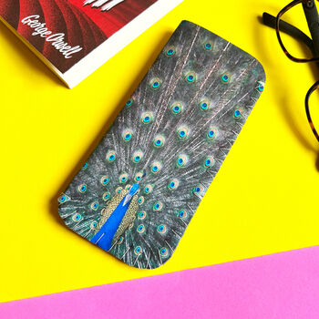 Peacock Feathers Glasses Case Two Design Options, 3 of 7