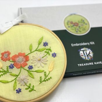 Yellow Floral Wreath Embroidery Kit, 2 of 9