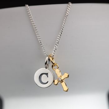 Personalised Silver Christening Cross Necklace, 2 of 6