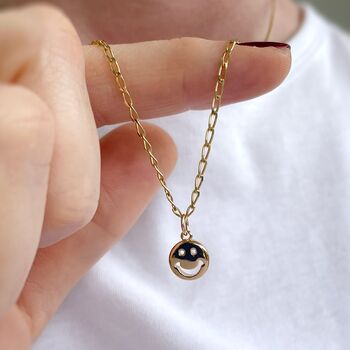 Little Smiley Gold Plated Silver Chain Necklace, 3 of 5