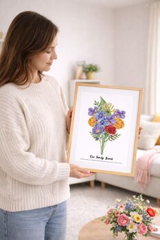 Personalised Birth Flower Family Print, 7 of 12