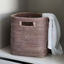 Marbury Taupe Square Rattan Storage Basket, thumbnail 1 of 5